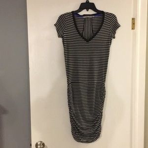 Striped gray short sleeve athletic dress